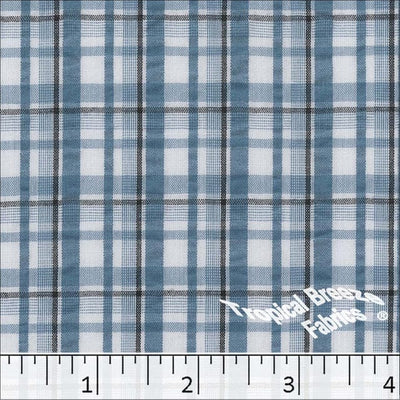 Teal Plaid Seersucker Fabric
