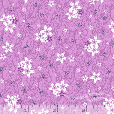 Violet Star Flower Poly Cotton Fabric